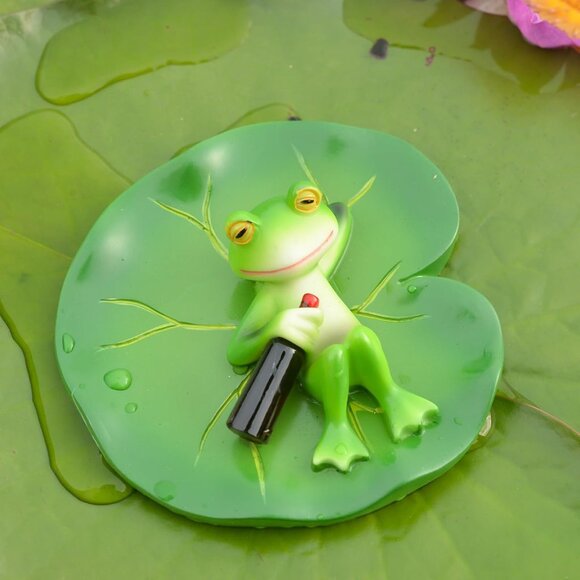 Miniature Frog Figurines With Planter Hugger  for Flower Yard Lawn Ornament - Picture 1 of 7